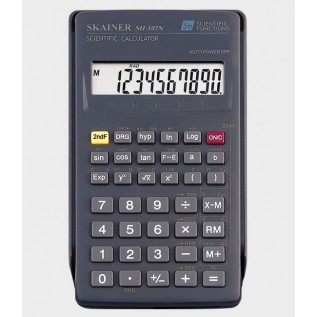 Калькулятор научный SKAINER SH-102N, 10 разрядный, пластик, 56 функций, 71x134x12мм, черный (50/100)