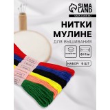 Набор ниток мулине АРТ УЗОР №14, 8±1м, ассорти (ЦЕНА ЗА 6 ШТ) (4338592)