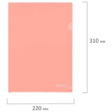 Папка-уголок BRAUBERG PASTEL, А4, 150 мкм, жесткая, непрозрачная, персиковый (272891)