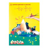 Набор цветного картона А4 КАЛЯКА-МАЛЯКА, 10цв. 10л. немел. (КЦКМ10) (109085) (1/30) (НДС 22%)