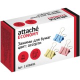 Зажимы для бумаг ATTACHE ECONOMY, металл. 25мм, цветные (ЦЕНА ЗА 12 ШТ) (1108491) (1/12/240)