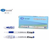 Ручка гелевая BASIR, 0,5 мм, пластик, белый корпус, резиновый держатель, синий, (МС-119/син)