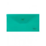 Папка-конверт на кнопке C6 ХАТБЕР, 180 мкм, 224*119мм, пластиковая, зеленая (ЦЕНА ЗА 5 ШТ) (032613)