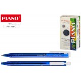 Ручка шариковая, автоматическая PIANO, 0,5 мм, пластик, держ рельеф, синий, (PT-1163C/синяя/)