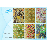 Блокнот BASIR 100л., 20*14 см.,обложка плотный картон, зол. фольгирование, с рисунком, ассорти, блок