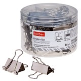 Зажимы для бумаг ХАТБЕР, металл, 32мм, в пласт. тубе, серебряные (ЦЕНА ЗА 1 ШТ.) (059153)