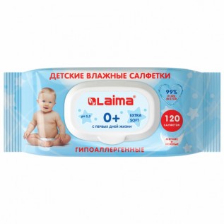 Салфетки влажные ЛАЙМА, универсальные, крышка-клапан (120 шт./уп) (128079)