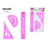 Набор чертежных инструментов MAZARI, линейка 20см, угольник 30х60х90, транспортир, ассорти (М-5574) Набор чертежных инструментов MAZARI, линейка 20см, угольник 30х60х90, транспортир, ассорти (М-5574)