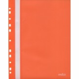 Папка-скоросшиватель А4 INDEX, пластиковая, с перфорацией, оранжевая (20/400) (319/06/R) (C52355)