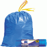 Пакеты для мусора с завязками CLEANLAB, 35л,15шт,синие,50x60см,12мкм, ПНД,тип дна 