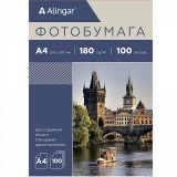 Фотобумага ALINGAR глянцевая А4, 180 г/м2, 100л., односторонняя (AL11091)