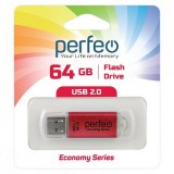 Флеш-драйв USB PERFEO Е01, 64Gb, red economy series (30 012 244)(PF-E01R064ES)