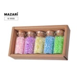 Набор бисера MAZARI № 1, 5 цветов x13г, стеклянная колба/картонная коробка (M-9908)