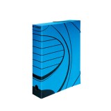 Короб архивный А4 inФОРМАТ, 75 мм, микрогофро-картон, на резинках, синий (RB66-75B) (069652)