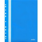 Папка-скоросшиватель А4 INDEX, пластиковая, с перфорацией, синяя (20/400) (319/04/R) (C52353)