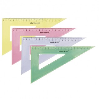Треугольник пластиковый SchoolФОРМАТ, 30 градусов, 20 см, полупрозрачный, ассорти (30/540) (08.21.21
