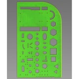 Трафарет студенческий СТАММ, пластиковый, отливн. шкала, зеленый (100) (ТТ81)