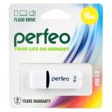 Флеш-драйв USB PERFEO C02, 16Gb, white (PF-C02W016)