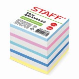 Блок цветной бумаги для заметок STAFF, 90х90х90мм, непроклеенный  (126367)