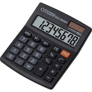 Калькулятор настольный CITIZEN SDC805BN 8-разрядный, 124х102х25 (SDC805BN)