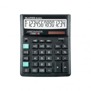 Калькулятор настольный SKAINER SK-524II, 14 разрядный., пластик, 158x203.5x31.5мм, черный (10/40) (S