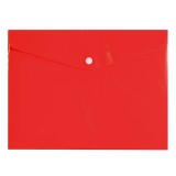 Папка-конверт на кнопке А5+ inФОРМАТ, 180 мкм, пластиковая, красная (20/120/240) (PK65A5R) (060893)