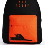 Рюкзак молодежный, 33*13*37 см, отд на молнии, н/карман, чёрный/оранжевый (5352883)