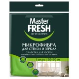 Салфетки для стекол и зеркал Master FRESH, микрофибра 30*30, зеленая (704070) 
