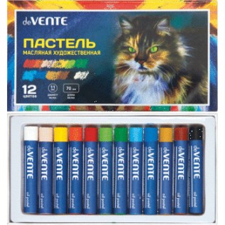 Пастель масляная deVENTE худож. 12цв. толщина 70x11 мм, круг. (8172800)