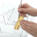 Линейка деревянная STAFF, 15 см, канадская сосна (210797)