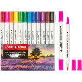 Набор маркеров акварельных deVENTE, 12цв., двусторонние, круглый корпус (5044411) Набор маркеров акварельных deVENTE, 12цв., двусторонние, круглый корпус (5044411)