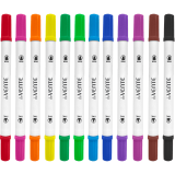 Набор маркеров акварельных deVENTE, 12цв., двусторонние, круглый корпус (5044411) Набор маркеров акварельных deVENTE, 12цв., двусторонние, круглый корпус (5044411)