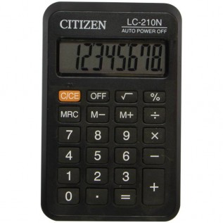 Калькулятор карманный CITIZEN LC210N 8-разрядный, 98х62х11 (LC210N)