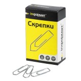 Скрепки inФОРМАТ, 33мм, 100шт/уп, никел., серебрянные, с углом (108) (SNY33-100K) (068797)