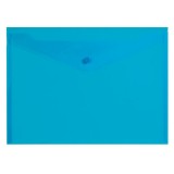 Папка-конверт на кнопке А4 inФОРМАТ, 180 мкм, пластиковая, синяя (10/100) (PK6518B) (037080)