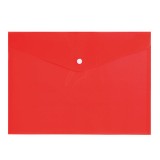 Папка-конверт на кнопке А4 inФОРМАТ, 150 мкм, пластиковая, красная (10/100) (PK8015R) (040558)