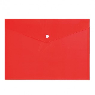 Папка-конверт на кнопке А4 inФОРМАТ, 150 мкм, пластиковая, красная (10/100) (PK8015R) (040558)
