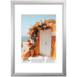 Фоторамка деревянная А4 deVENTE, 21x30см, профиль №1 (17х10 мм), акрил, серебряная (9027611)