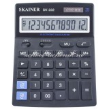 Калькулятор настольный SKAINER SK-222, 12 разрядный., пластик, 140x176x45мм, черный (10/40) (SK-222)