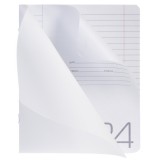 Тетрадь А5 24л. линия, ХАТБЕР, 65г/кв.м, пластик, скоба, белая (24Т5В2) (095226)