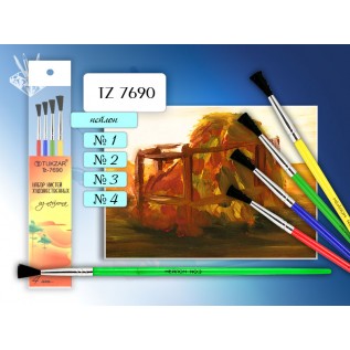 Набор кистей TUKZAR нейлон, 4шт., № 1, 2, 3, 4 (10/80) (TZ 7690)