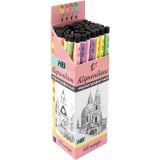 Карандаш чернографитный ЛУЧ HB, с выемками, трехгранный, пастельный (35С 2365-08)