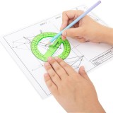 Транспортир пластиковый ПИФАГОР 360, 10см, прозрачный, неоновый, ассорти (210848)