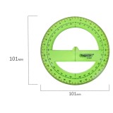 Транспортир пластиковый ПИФАГОР 360, 10см, прозрачный, неоновый, ассорти (210848)