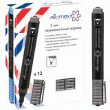 Маркер перманентный ATTOMEX, 3 мм, пулевидный, черный (5043501)