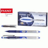 Ручка-роллер PIANO пластик, серо-прозрачный, синяя X-5/син/)