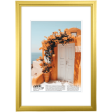 Фоторамка деревянная А4 deVENTE, 21x30см, профиль №1 (17х10 мм), золотая (9027612)