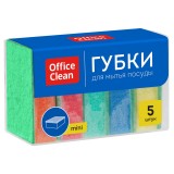 Губки для мытья посуды OFFICECLEAN 26х80х53 мм, поролон с абразивным слоем (5шт./уп.) (281460)
