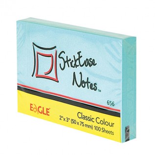 Блок бумаги для заметок EAGLE, с липким слоем, 51х75мм/100л., голубой, пастель (50/300) (656/гол)