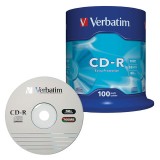 Диск CD-R VERBATIM, 52x, 700 Мb, Cake Box, 100 штук (43411) (511899) (цена за 100шт.) 